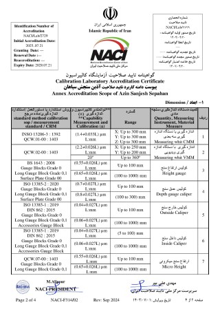 گواهینامه تایید صلاحیت آزمایشگاه آذین سنجش سپاهان3